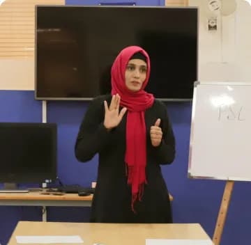 Teacher teaching a class